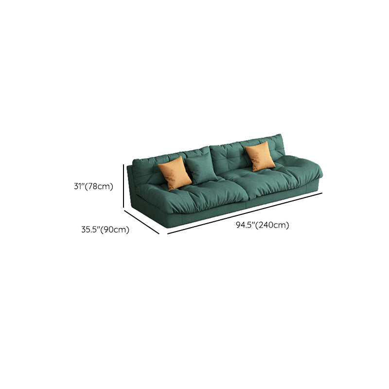 Dark Green Fabric Sofa Contemporary Armless Settee Apartment Seating