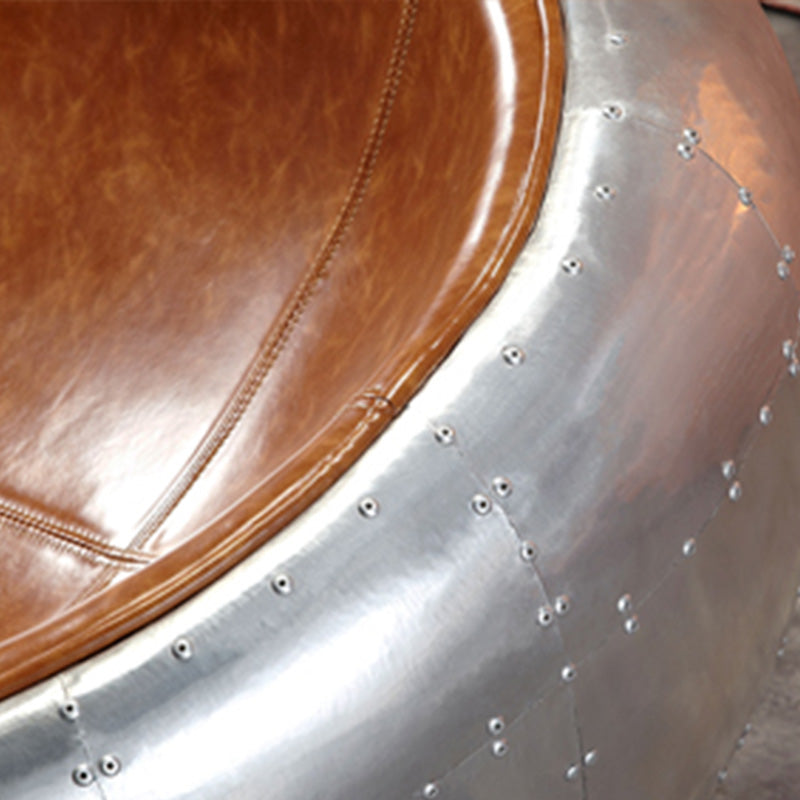Contemporary Style Genuine Leather Sofa Living Room Seating in Brown