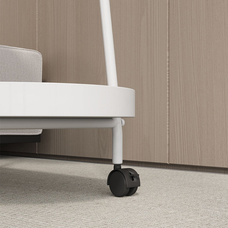 25.19" Tall 4 Legs Side Table with Metal Shelves Oval End Table Stand