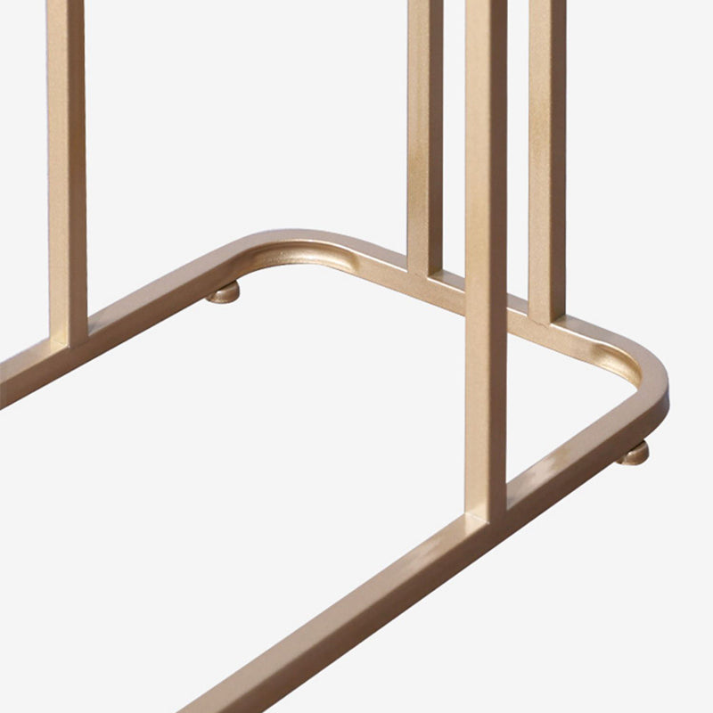 23.62" Tall Marble Top Side Accent Table Metal Frame End Table