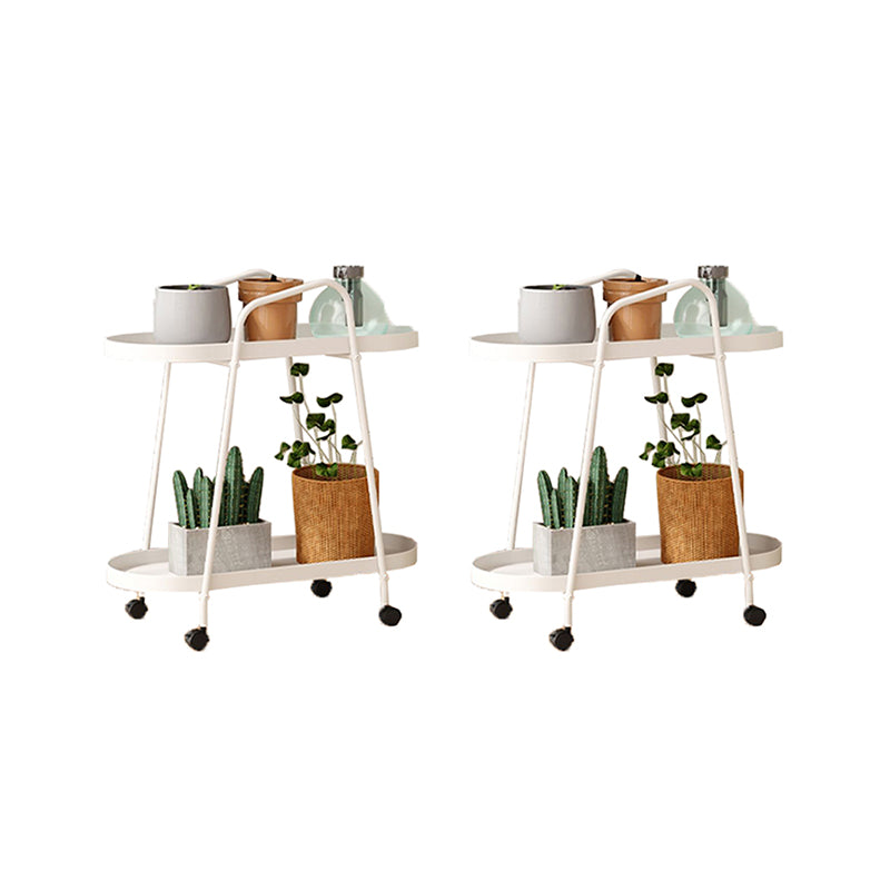 25.19" Tall Metal Side Table Oval 4 Legs Sofa Side Accent Table