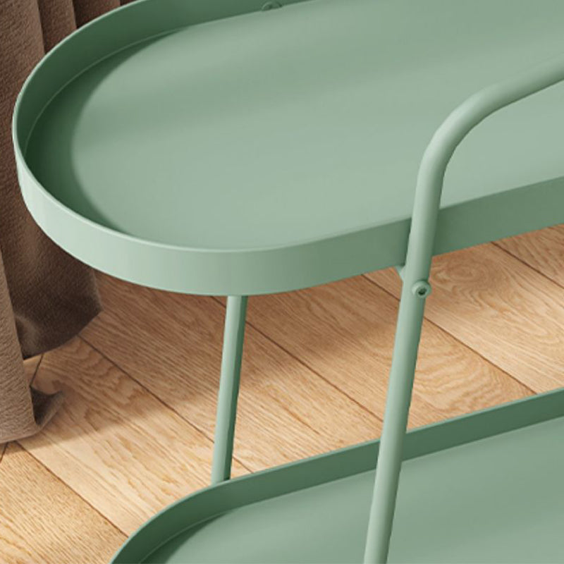 25.19" Tall Metal Side Table Oval 4 Legs Sofa Side Accent Table