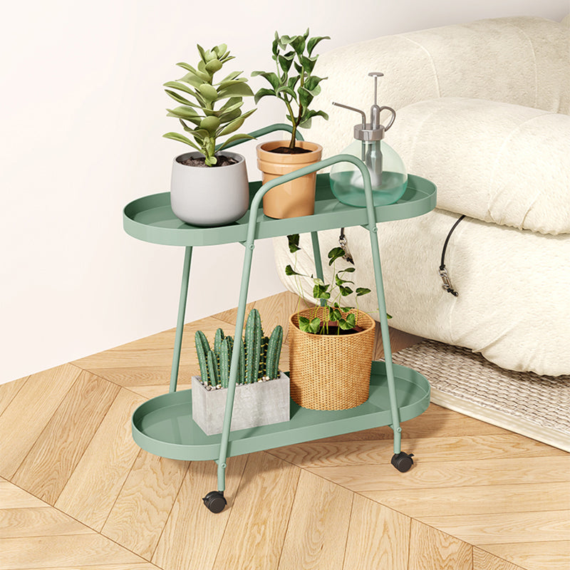 25.19" Tall Metal Side Table Oval 4 Legs Sofa Side Accent Table