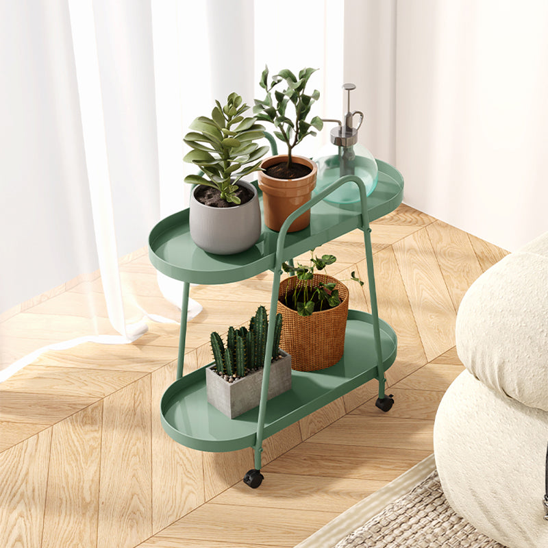 25.19" Tall Metal Side Table Oval 4 Legs Sofa Side Accent Table