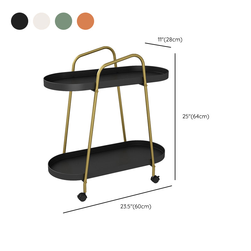 25.19" Tall Metal Side Table Oval 4 Legs Sofa Side Accent Table