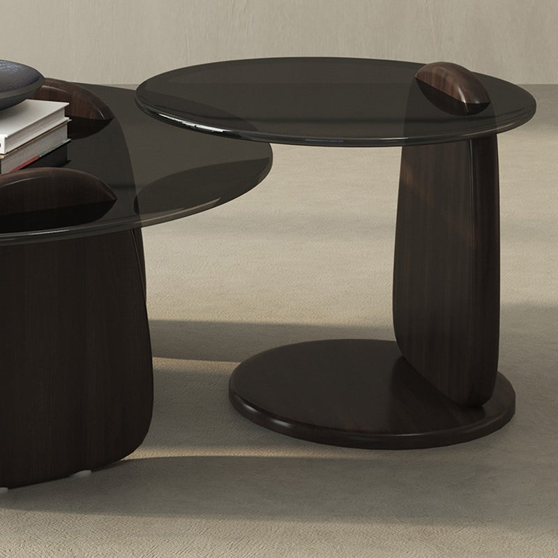 Glass Top Coffee Table Contemporary 3 Legs Coffee Cocktail Table
