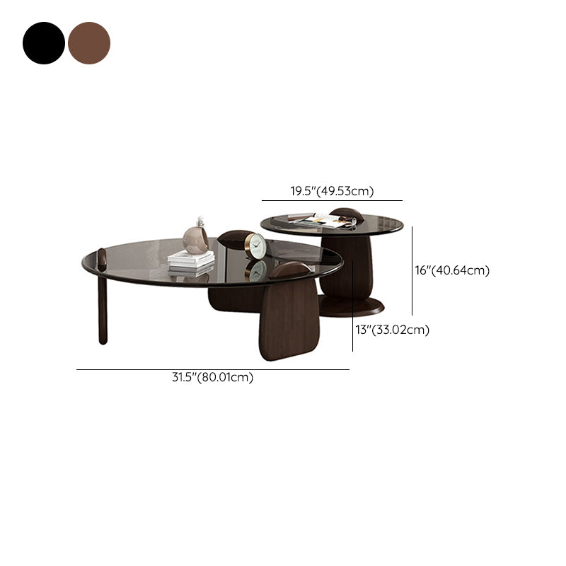 Glass Top Coffee Table Contemporary 3 Legs Coffee Cocktail Table