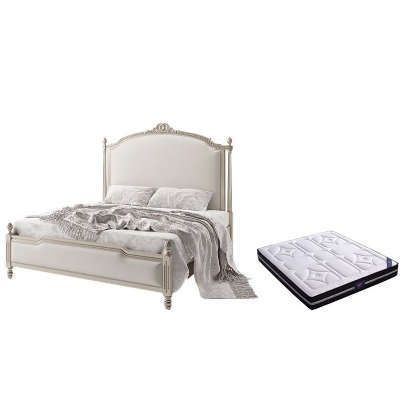 Genuine Leather Upholstered StandardBed 63" H Panel Bed with Lift Up Storage