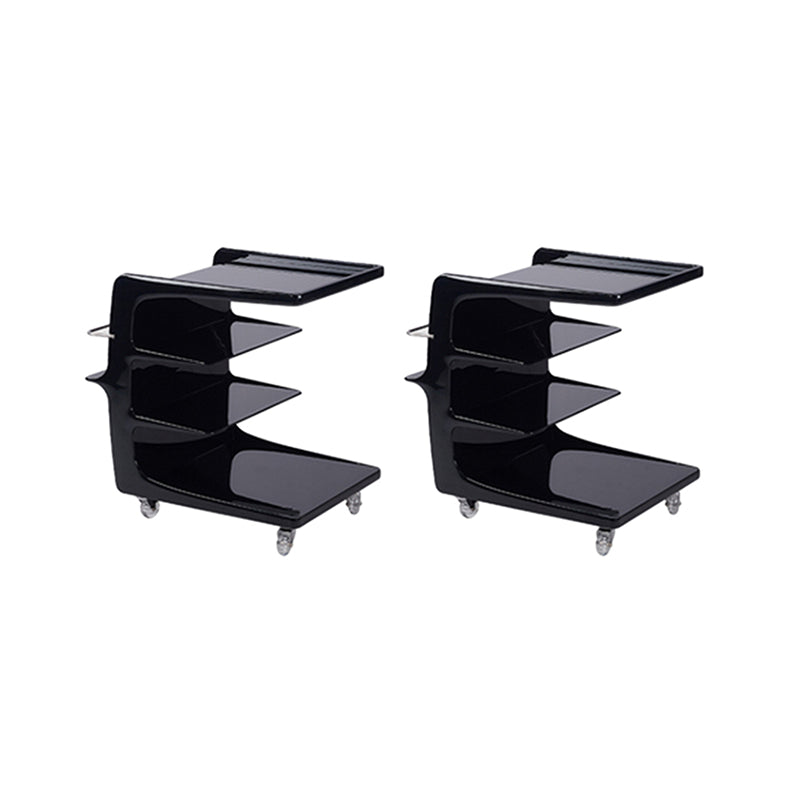 Modern Acrylic Sofa Side Accent Table 21.65" High End Table with Storage