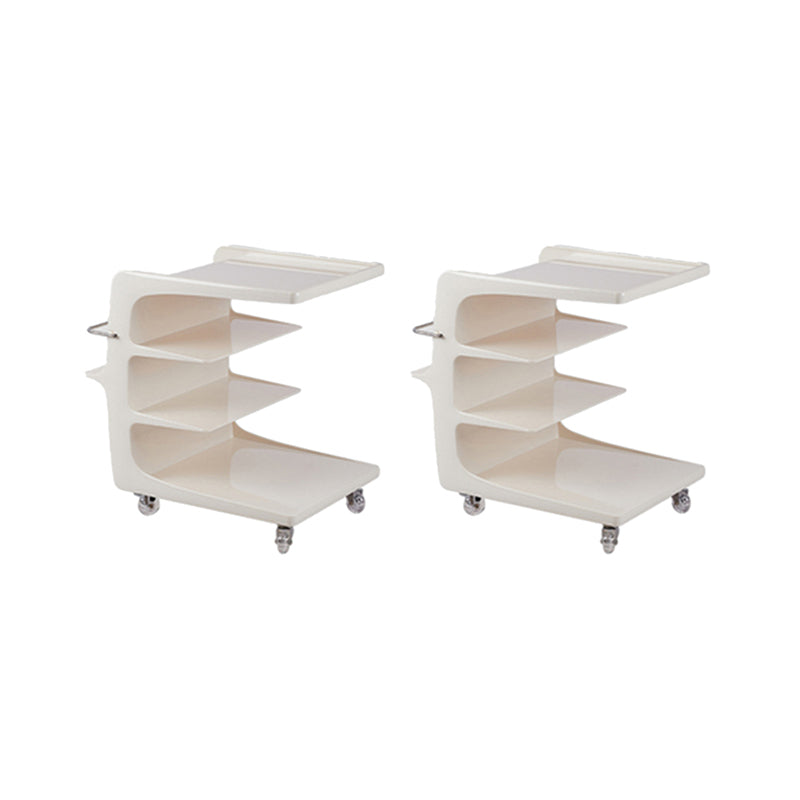 Modern Acrylic Sofa Side Accent Table 21.65" High End Table with Storage