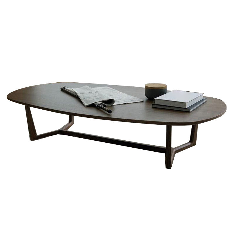 Contemporary Trestle Coffee Table Solid Wood Coffee Cocktail Table