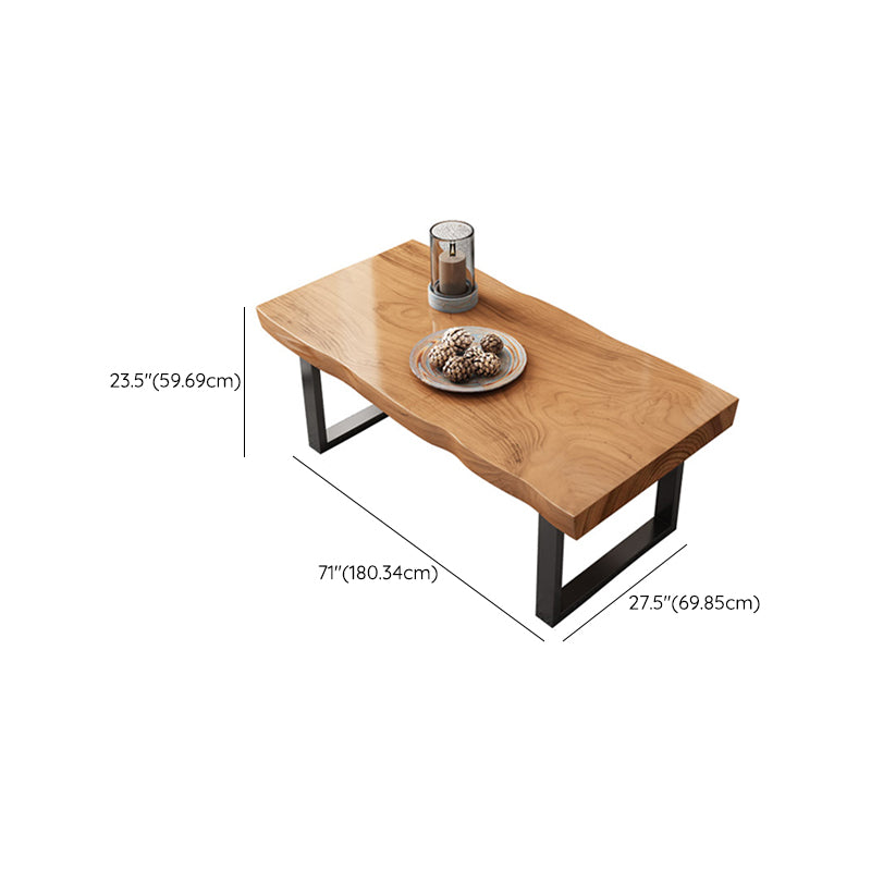 Contemporary Sled Coffee Table Rectangle Solid Wood Coffee Cocktail Table