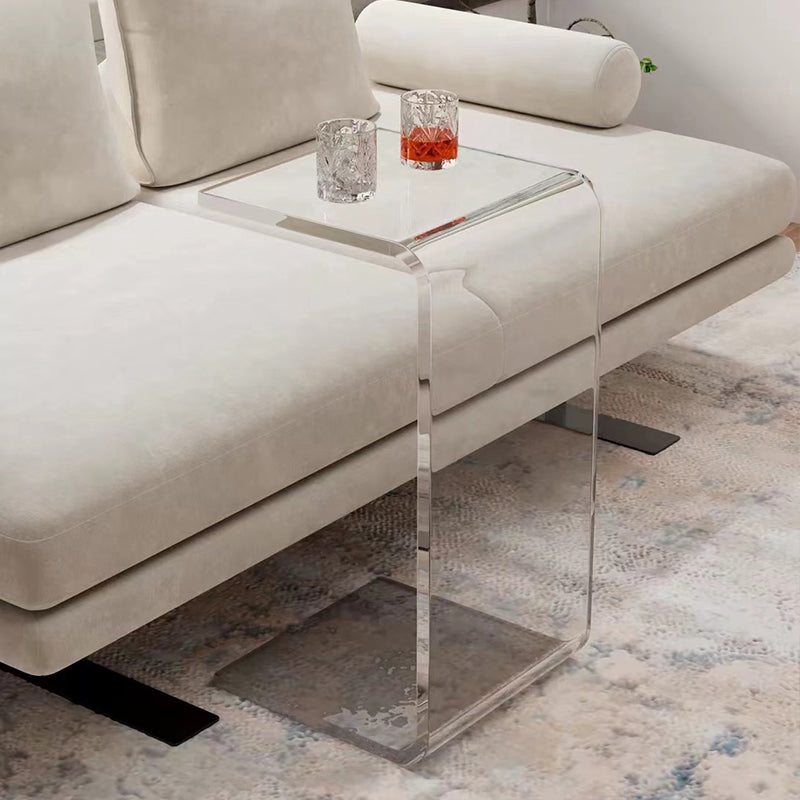 11.81" Wide C-shape End Table Modern Acrylic Accent Side Table