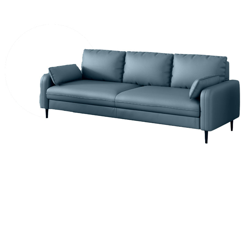 Fabric Settee with Four Legs Contemporary Sofa with Bolster Pillows
