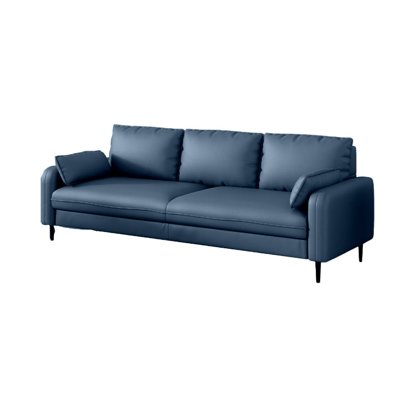 Fabric Settee with Four Legs Contemporary Sofa with Bolster Pillows