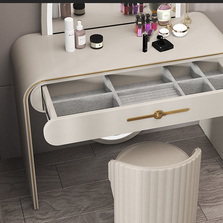 Wooden Standing Vanity Makeup Dressing Table Stool Set 1 Drawer Vanity Desk