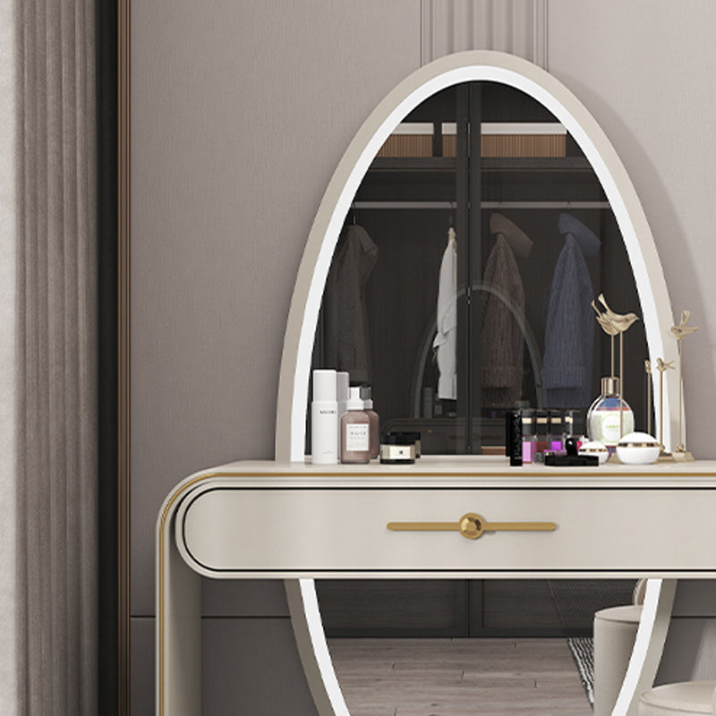 Wooden Standing Vanity Makeup Dressing Table Stool Set 1 Drawer Vanity Desk