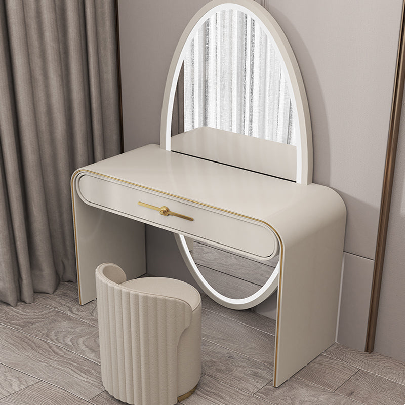 Wooden Standing Vanity Makeup Dressing Table Stool Set 1 Drawer Vanity Desk