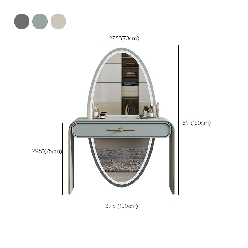 Wooden Standing Vanity Makeup Dressing Table Stool Set 1 Drawer Vanity Desk