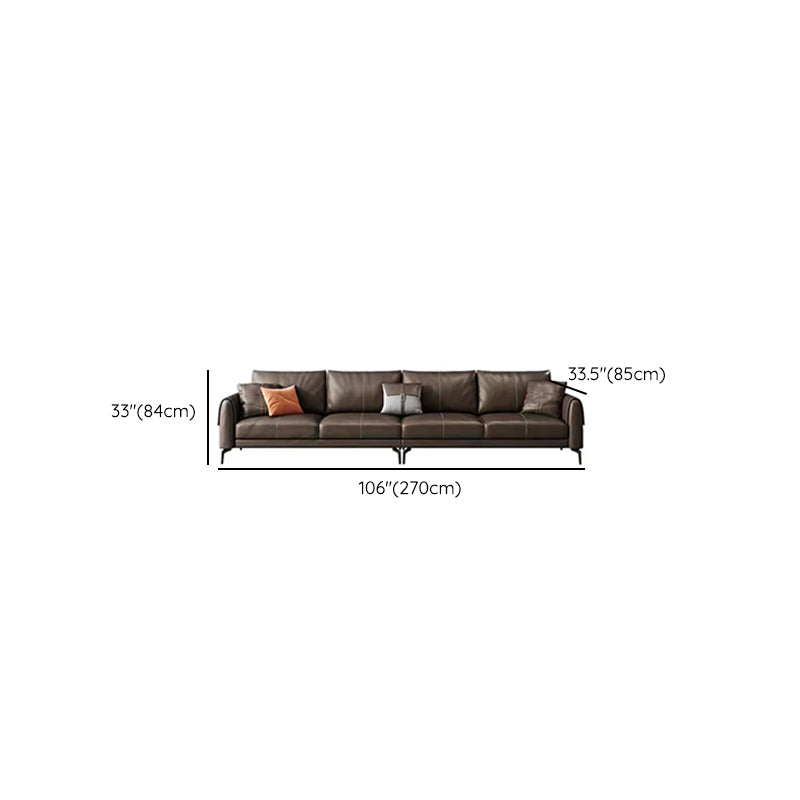 Bonus Room Leather Sofa in Dark Brown Modern Loose Back Seating