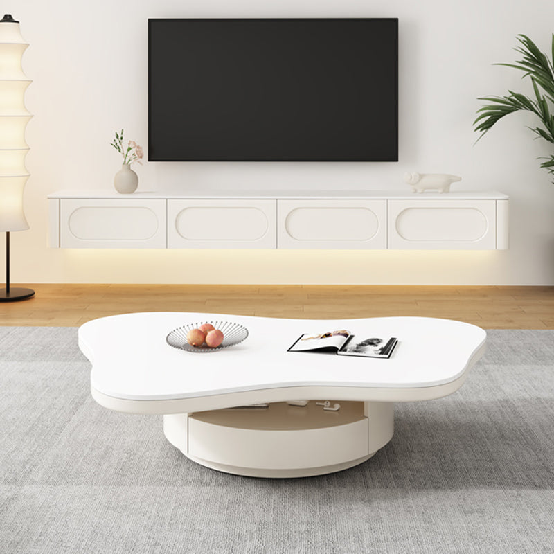 Slate Top Coffee Table Abstract Coffee Cocktail Table with Storage Drawers