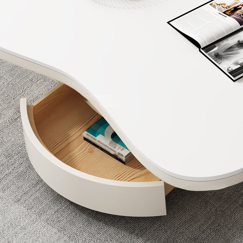 Slate Top Coffee Table Abstract Coffee Cocktail Table with Storage Drawers