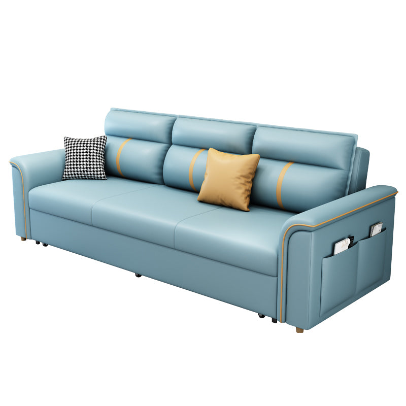 Blue Upholstered Sleeper Sofa 32.67" Tall Sofa Bed with Storage
