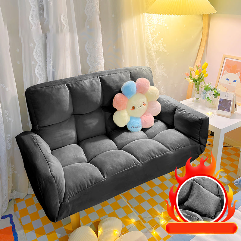 Living Room Velvet Sofa Contemporary Style Biscuit Back Seating