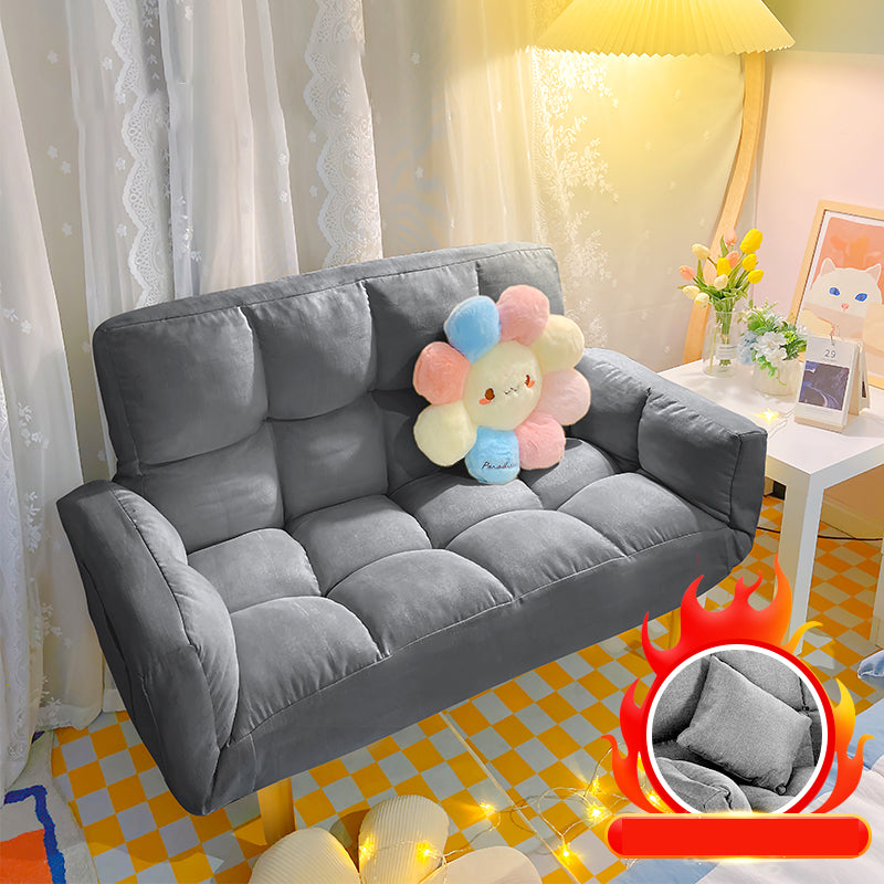 Living Room Velvet Sofa Contemporary Style Biscuit Back Seating