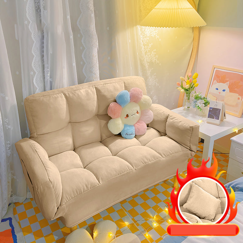 Living Room Velvet Sofa Contemporary Style Biscuit Back Seating