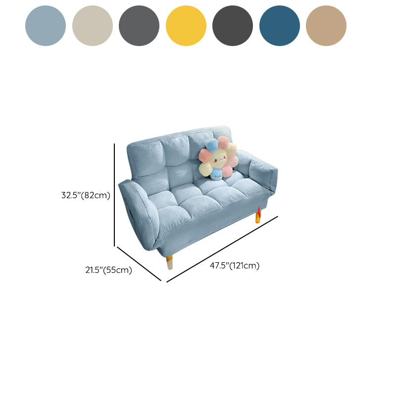 Living Room Velvet Sofa Contemporary Style Biscuit Back Seating