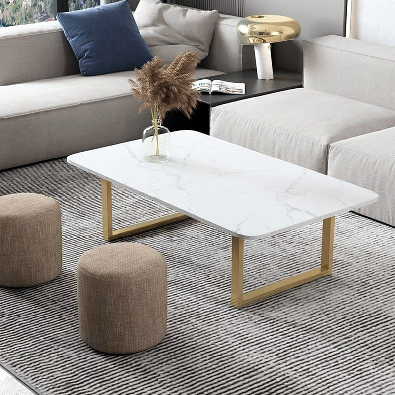Glam Frame Coffee Table Rectangle Slate Top Coffee Cocktail Table