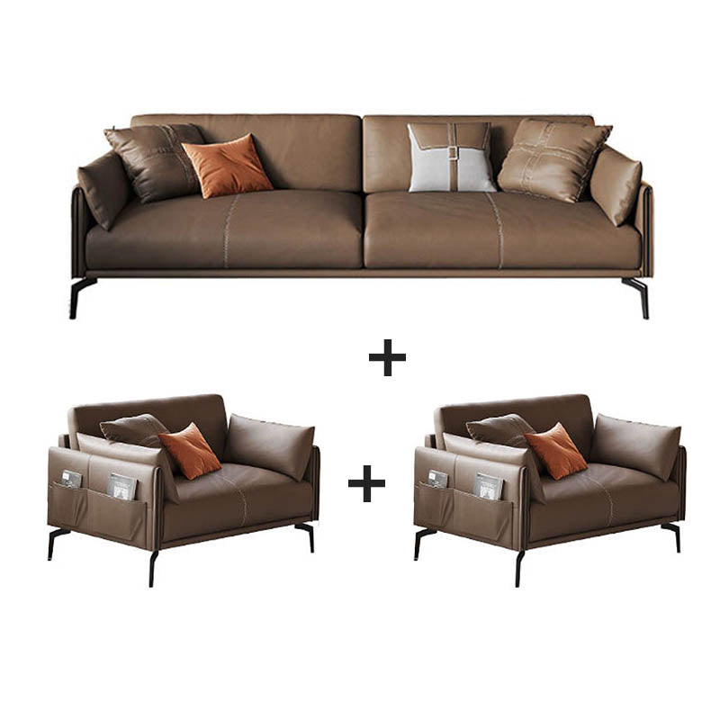 Modern Style Seating with Four Leds Bonus Room Tuxedo Arm Loveseat
