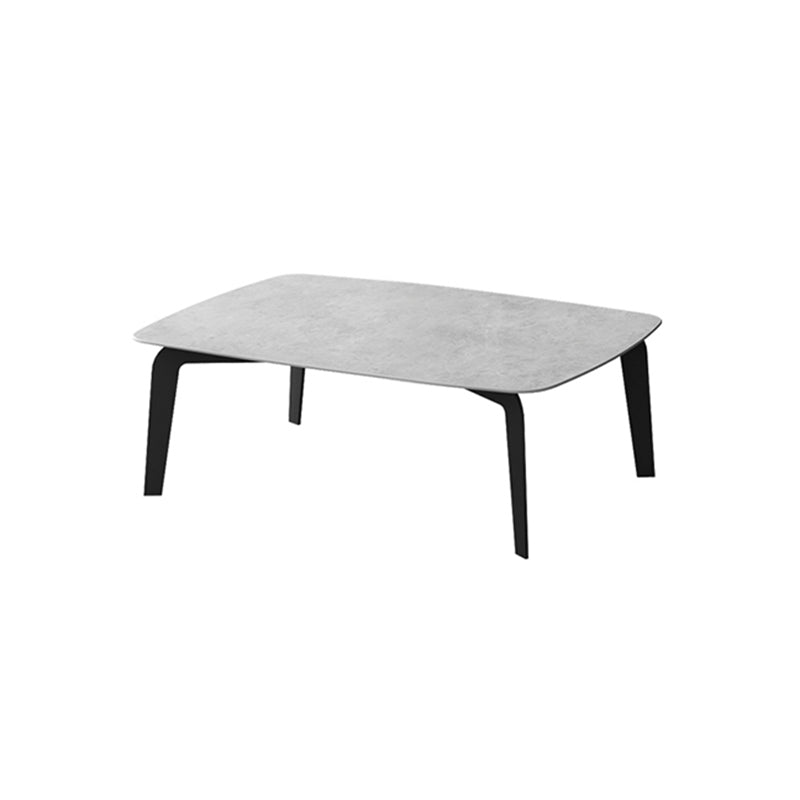 Rectangular Slate 4 Legs Coffee Table 16.5" High Stone 1 Single Cocktail Table
