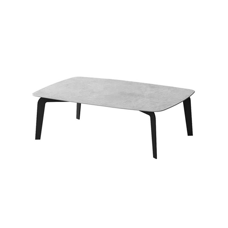 Rectangular Slate 4 Legs Coffee Table 16.5" High Stone 1 Single Cocktail Table