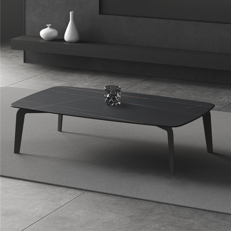Rectangular Slate 4 Legs Coffee Table 16.5" High Stone 1 Single Cocktail Table