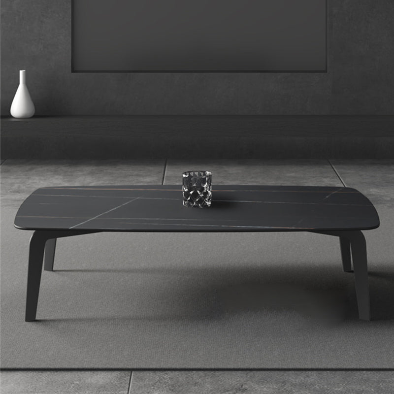 Rectangular Slate 4 Legs Coffee Table 16.5" High Stone 1 Single Cocktail Table