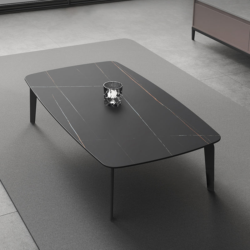 Rectangular Slate 4 Legs Coffee Table 16.5" High Stone 1 Single Cocktail Table