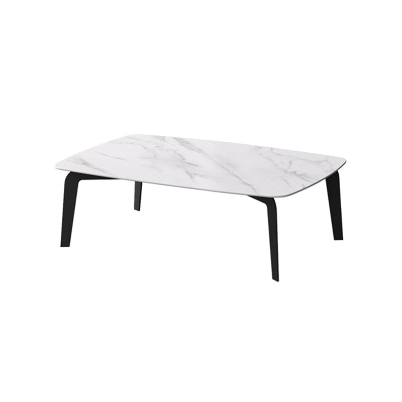Rectangular Slate 4 Legs Coffee Table 16.5" High Stone 1 Single Cocktail Table