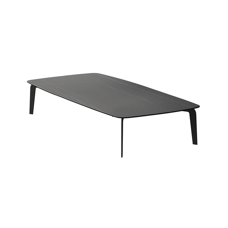 Rectangular Slate 4 Legs Coffee Table 16.5" High Stone 1 Single Cocktail Table