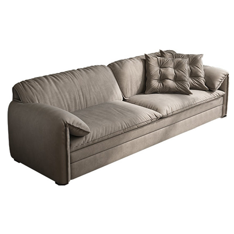 Scandinavian Sofa Bed in Gray Fabric Upholstery Sleeper with Box