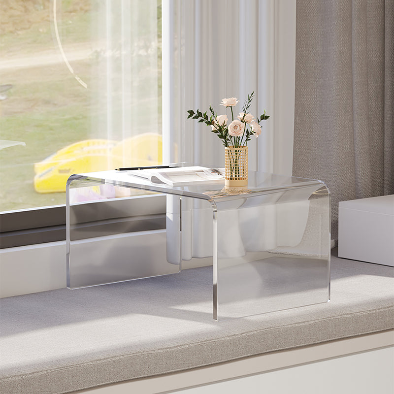 Luxurious Sled Side Table Rectangular Acrylic End Table Stand