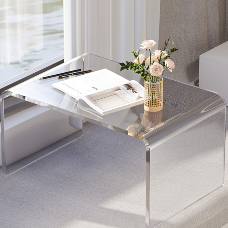 Luxurious Sled Side Table Rectangular Acrylic End Table Stand