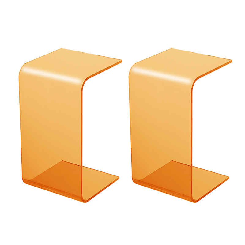 Modernistic C-Shape Sofa Side Accent Table Acrylic Bedroom Corner Table