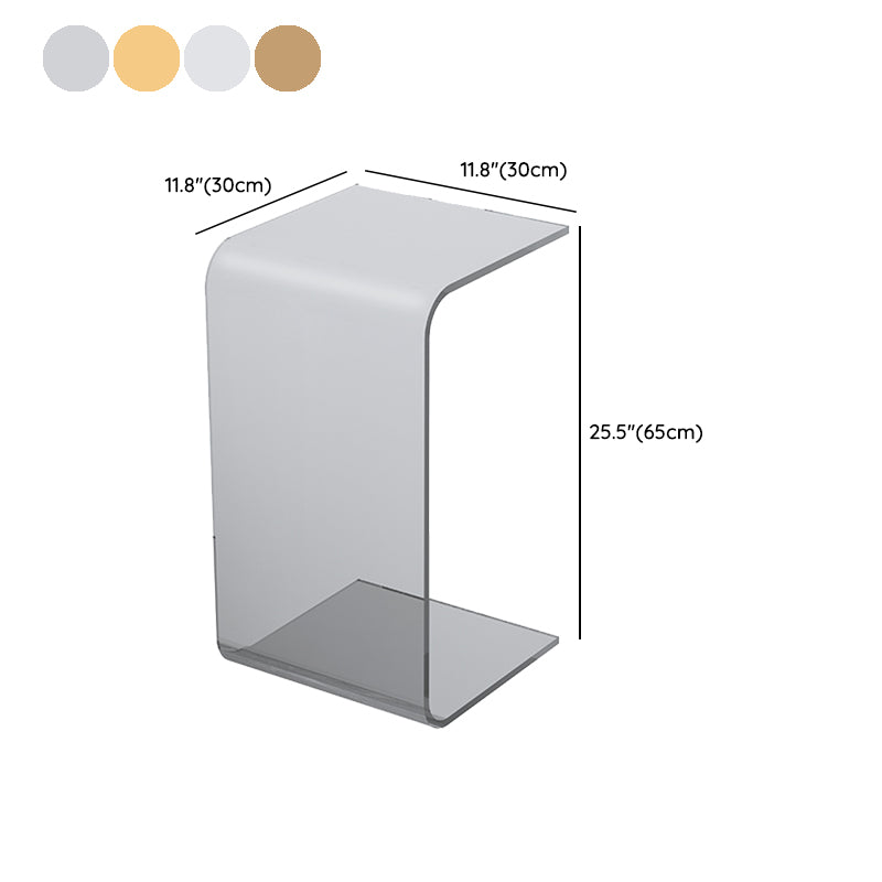 Modernistic C-Shape Sofa Side Accent Table Acrylic Bedroom Corner Table