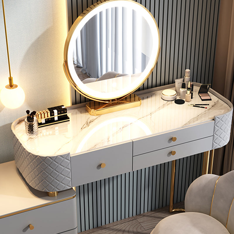 Glam Glass Makeup Vanity Desk Bedroom Vanity Dressing Table with Drawer