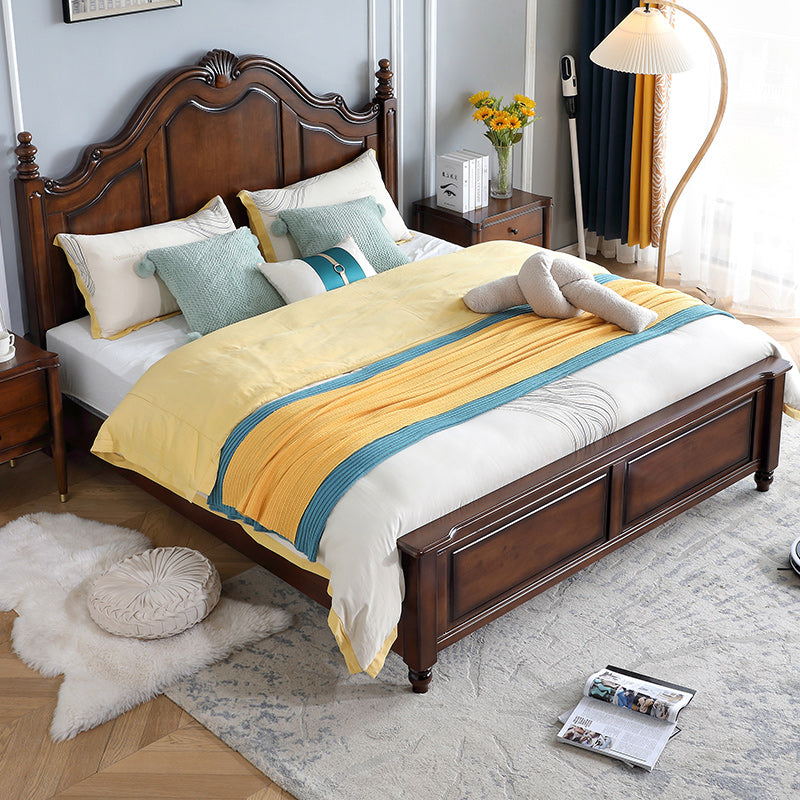 Queen Size Traditional Wood Bed 71.7" W Bed Frame with Mattress