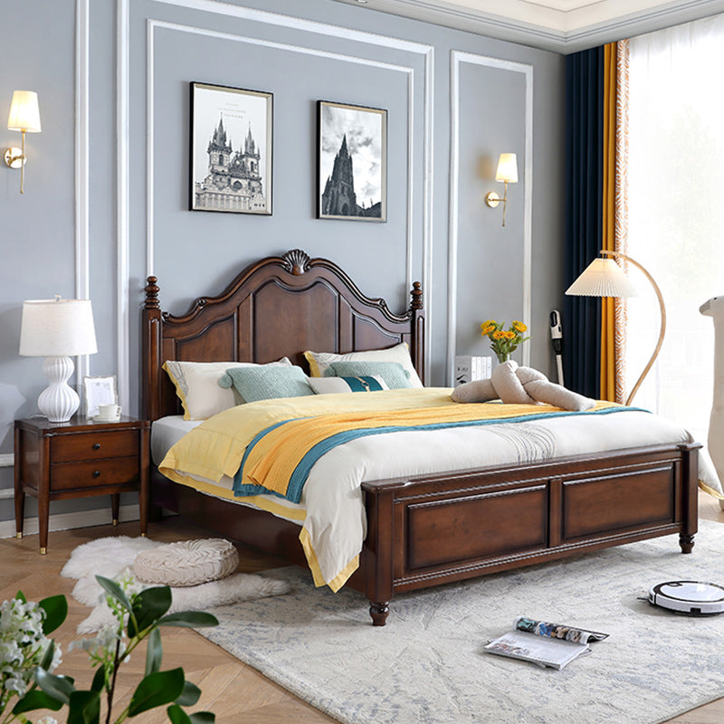 Queen Size Traditional Wood Bed 71.7" W Bed Frame with Mattress