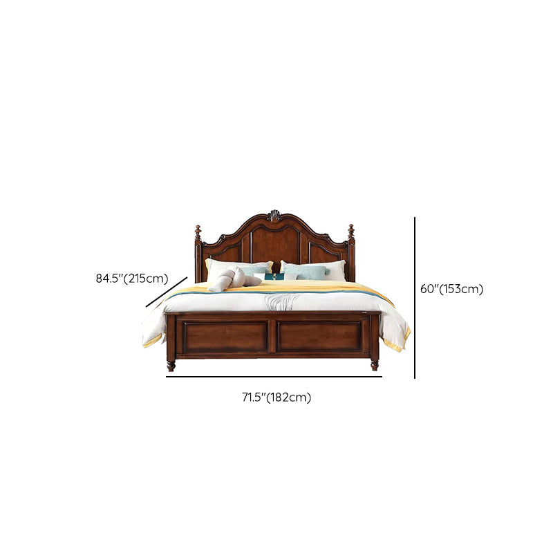 Queen Size Traditional Wood Bed 71.7" W Bed Frame with Mattress