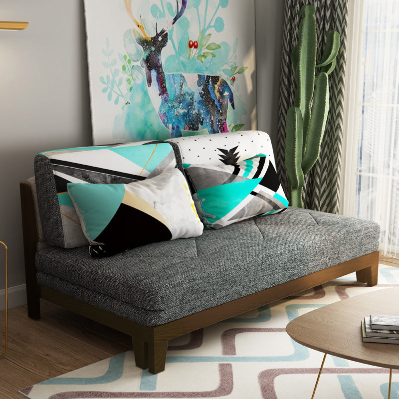 Living Room Convertible Sofas Pillow Back Armless Futon Sleeper Sofa Bed